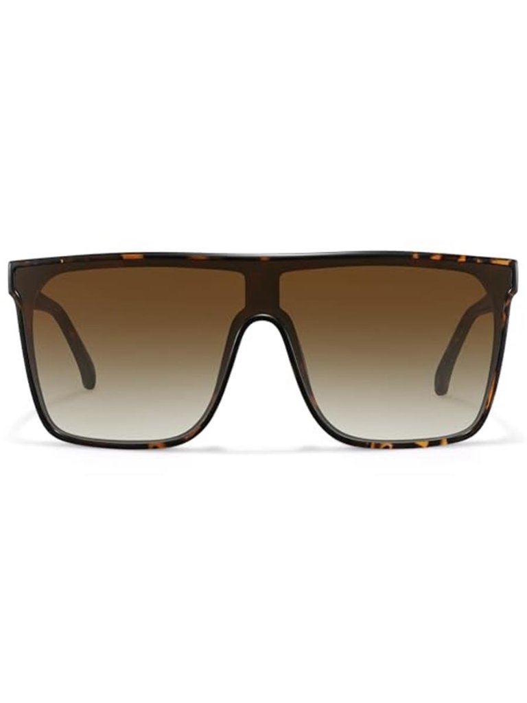 Unisex Trendy Square Oversized Sunglasses Retro Flat Top Shield Sun Glasses